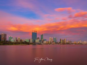 Perth city sunset