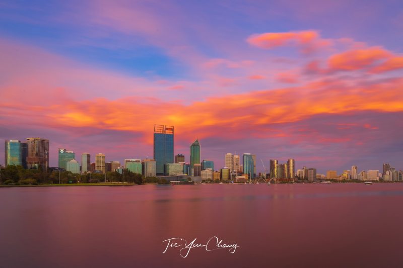 Perth city sunset