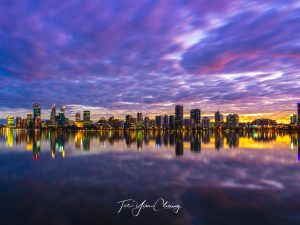 Perfect reflections of Perth city at dawn