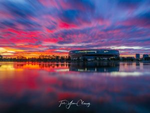 Optus Stadium winter sunrise