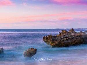 Coastal pink sunset