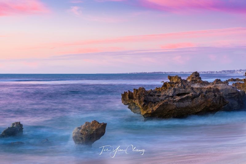 Coastal pink sunset