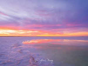 Vivid salt lake sunset, Lake Tyrell, Victoria
